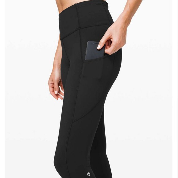 Lululemon Fast and Free High-Rise Crop Black 4 - Picture 3 of 9